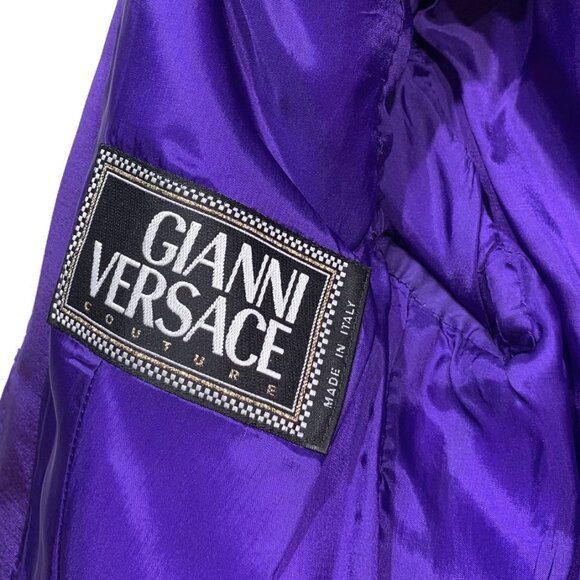 Gianni Versace Vintage Purple Multi-Prints Cropped Jacket - Picture 9 of 10